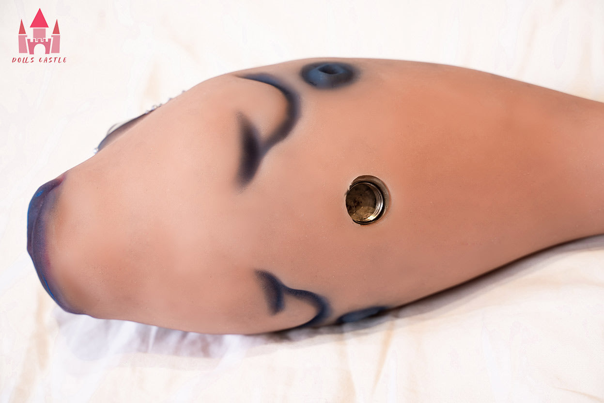 #F1 Tan TPE Fish Sex Toy, 38cm Girth, M16 Connector