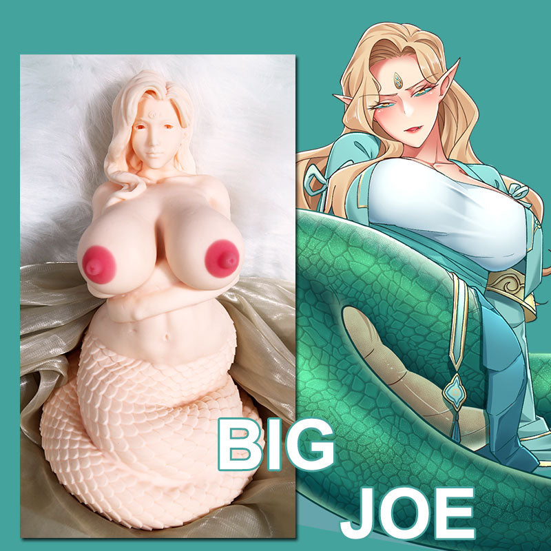 Silicone details on Big Joe snake girl doll 