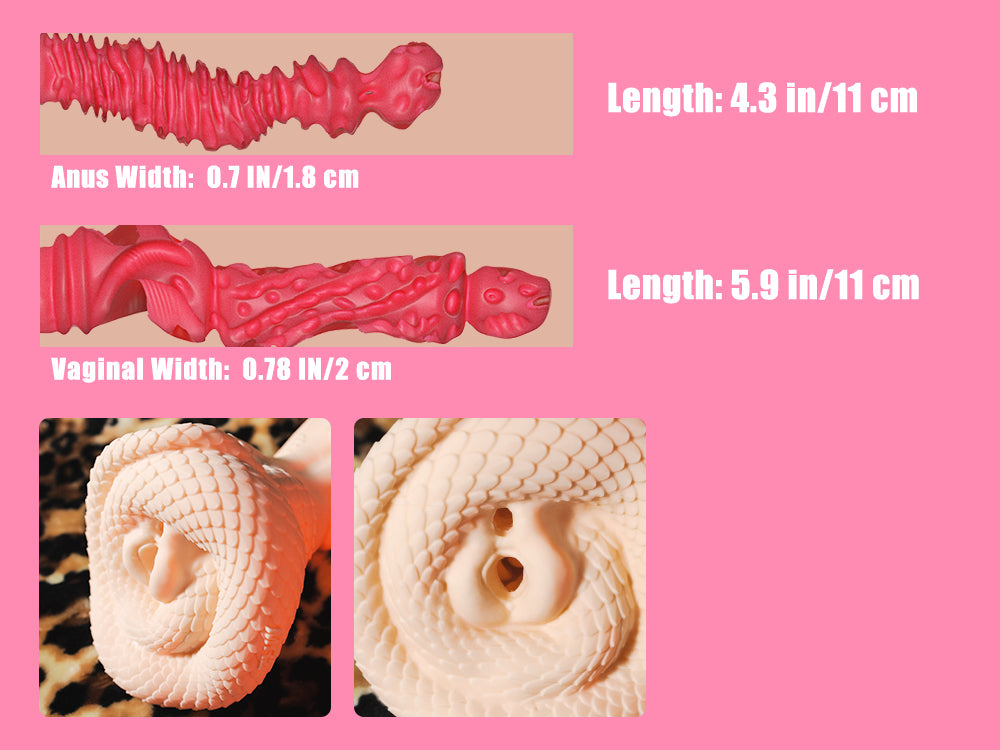 Dual tunnel onahole of Big Joe snake doll   