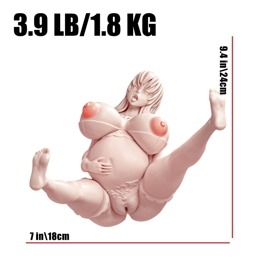 Pregnant belly focus of Blanche doll
